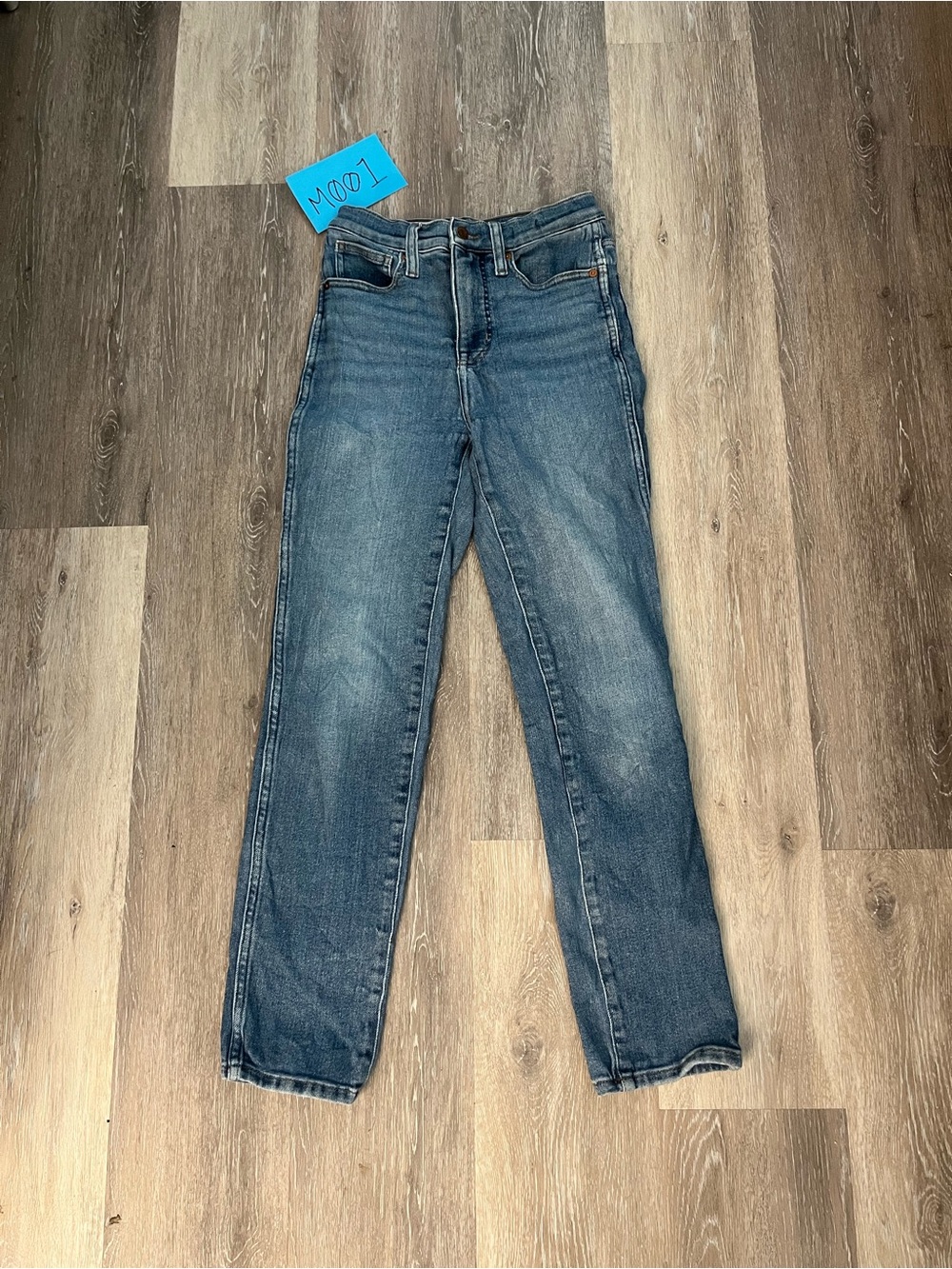 Madewell Stovepipe Womens Straight Jeans Size 25 Medium Wash High Rise Stretch